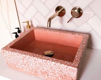 Concrete terrazzo sink