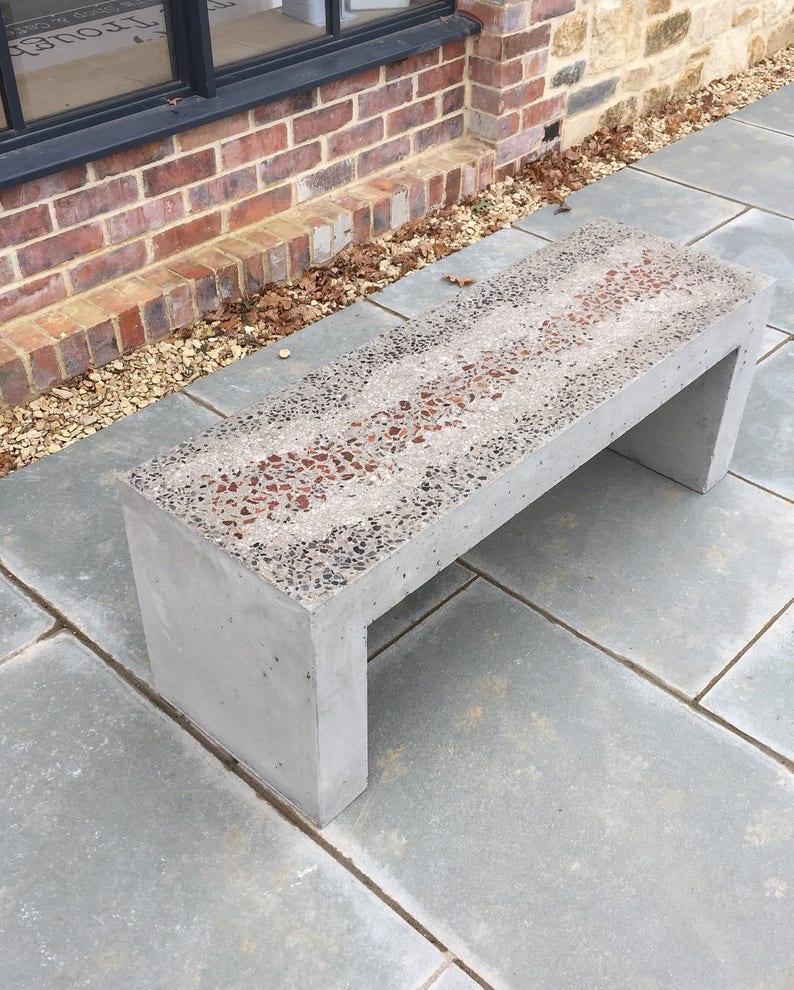 Terrazzo polished concrete bench Etsy