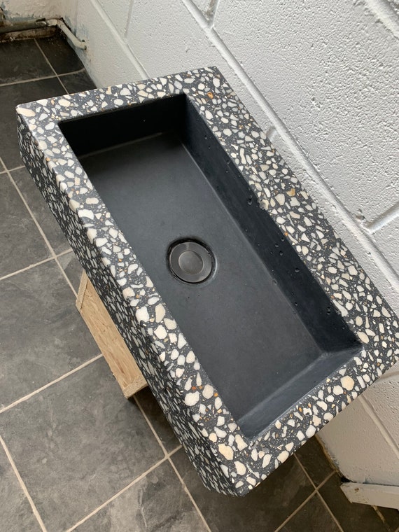 Terrazzo bathroom concrete sink