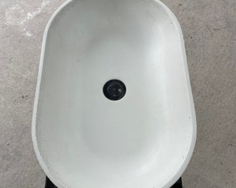 Concrete vessel sink