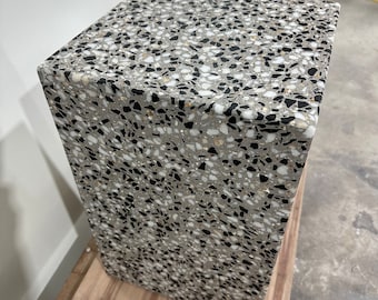 Handmade Concrete Terrazzo Side Table / Stool – Modern Designer Furniture