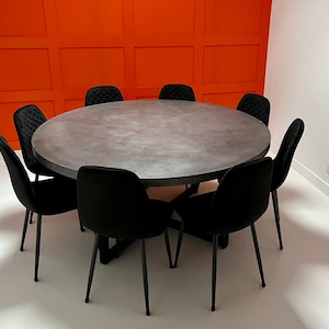 Round concrete dining table