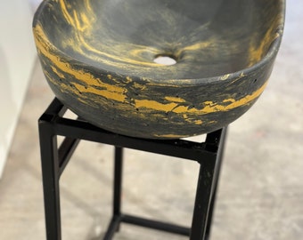 Concrete vessel sink seconds