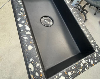 Concrete terrazzo sink