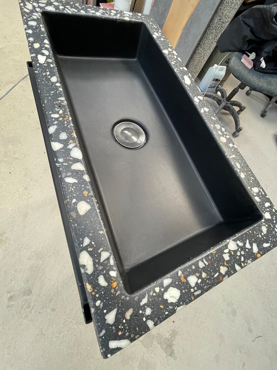 Black Terrazzo concrete sink