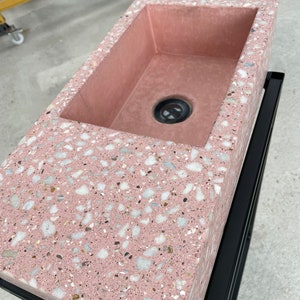 Concrete terrazzo pink sink