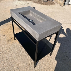 Large Bathroom concrete sink and frame