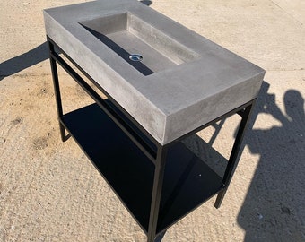 Large Bathroom concrete sink and frame