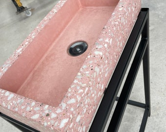 Pink Terrazzo concrete sink