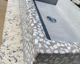 Concrete terrazzo sink