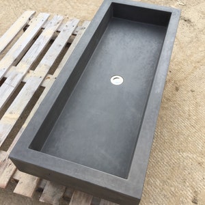 Large Concrete Trough Sink – Handmade Modern Bathroom Basin for Contemporary Interiors