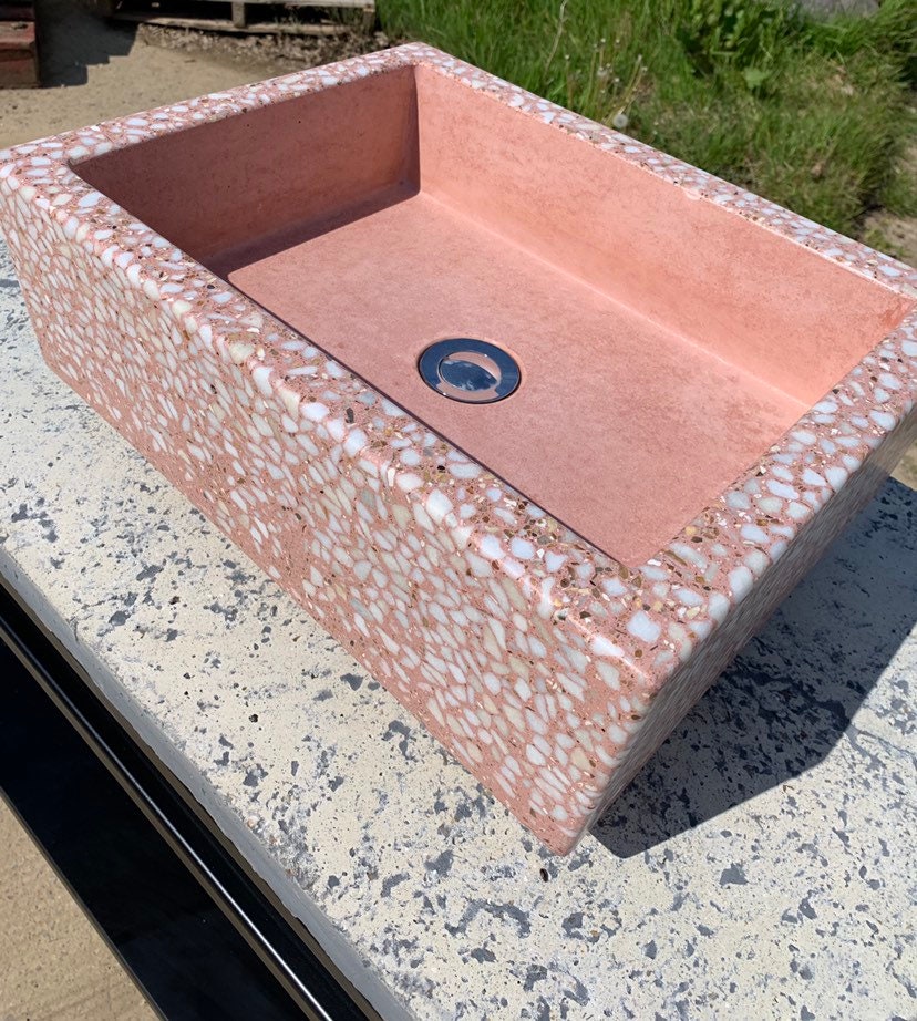 Terrazzo bathroom concrete sink