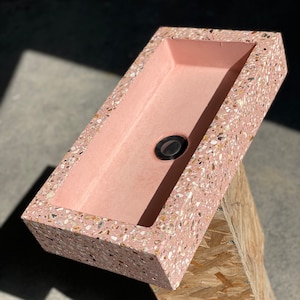 Bathroom Terrazzo pink concrete sink