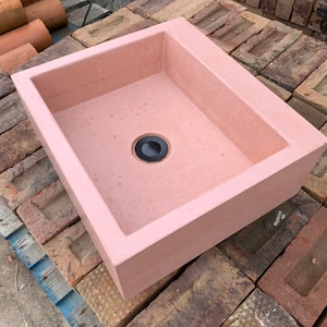 Pink Concrete Bathroom Sink – Handmade Modern Basin for Stylish Interiors