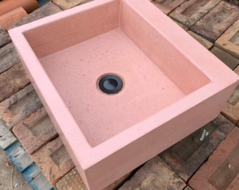 Pink bathroom Concrete sink