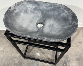 Concrete vessel sink