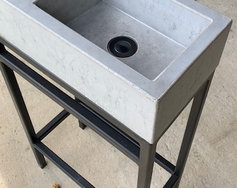 Mid Size Concrete Sink & Custom Frame