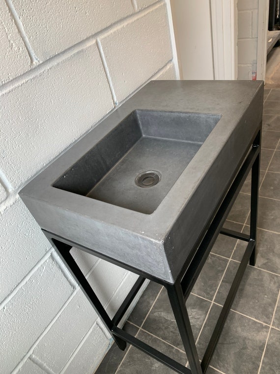 Anthracite Bathroom Concrete Sink Etsy