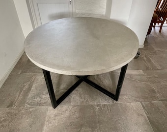 Round concrete dining table