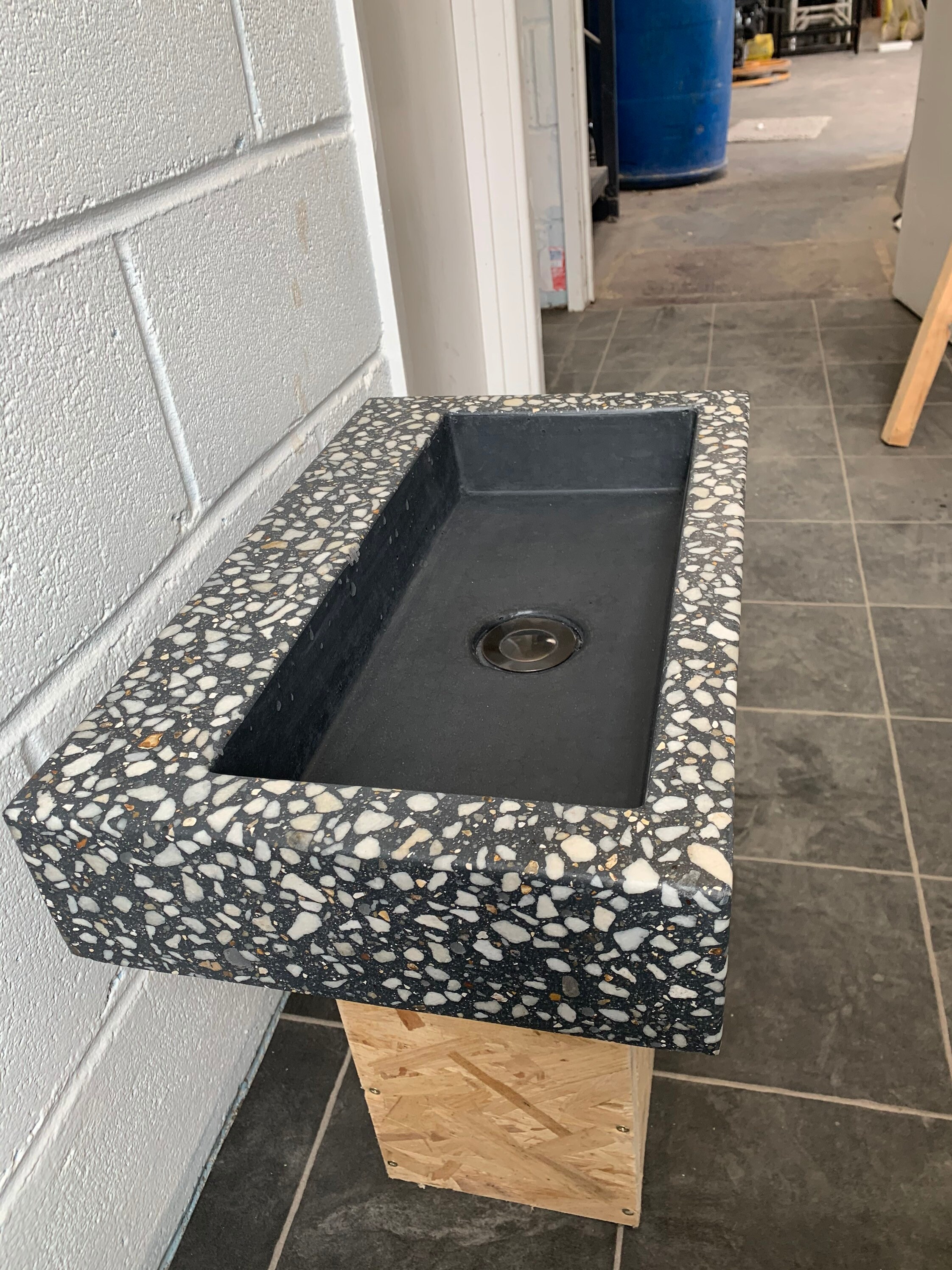 Terrazzo bathroom concrete sink