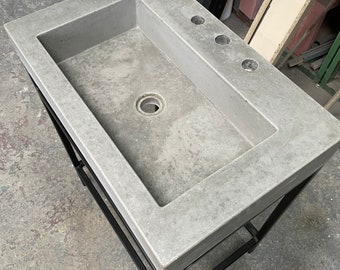 Large concrete sink and frame