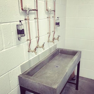 Concrete trough sink