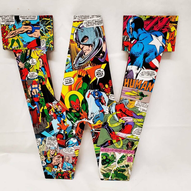 13.5 Superhero wall letters nursery letters wooden Etsy