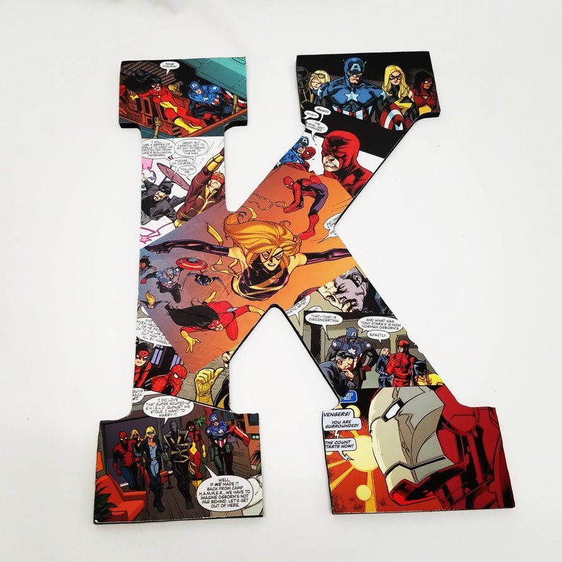 13.5 Superhero wall letters nursery letters wooden Etsy