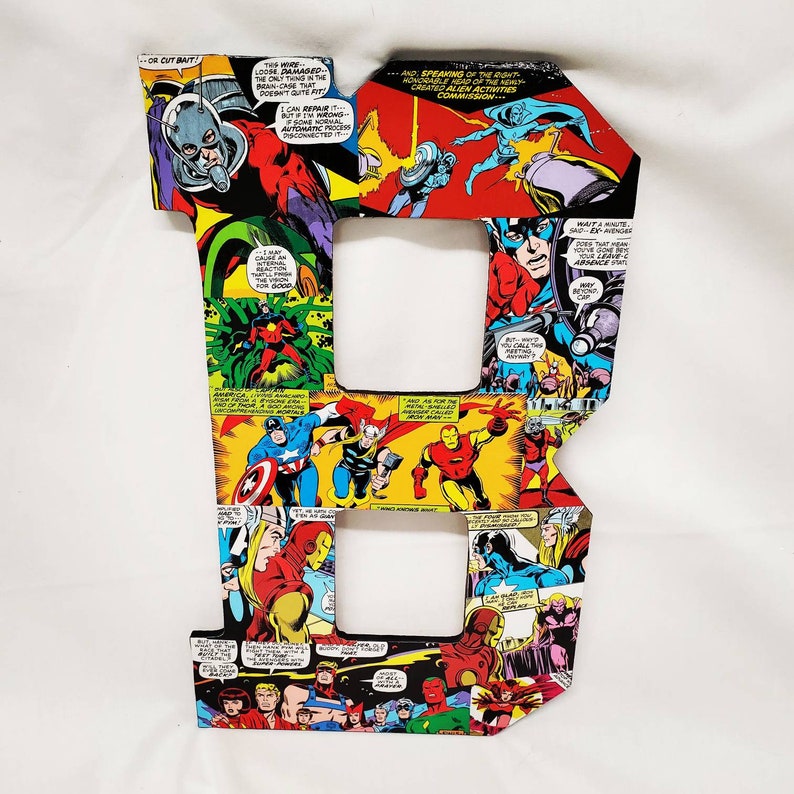 13.5 Superhero wall letters nursery letters wooden Etsy