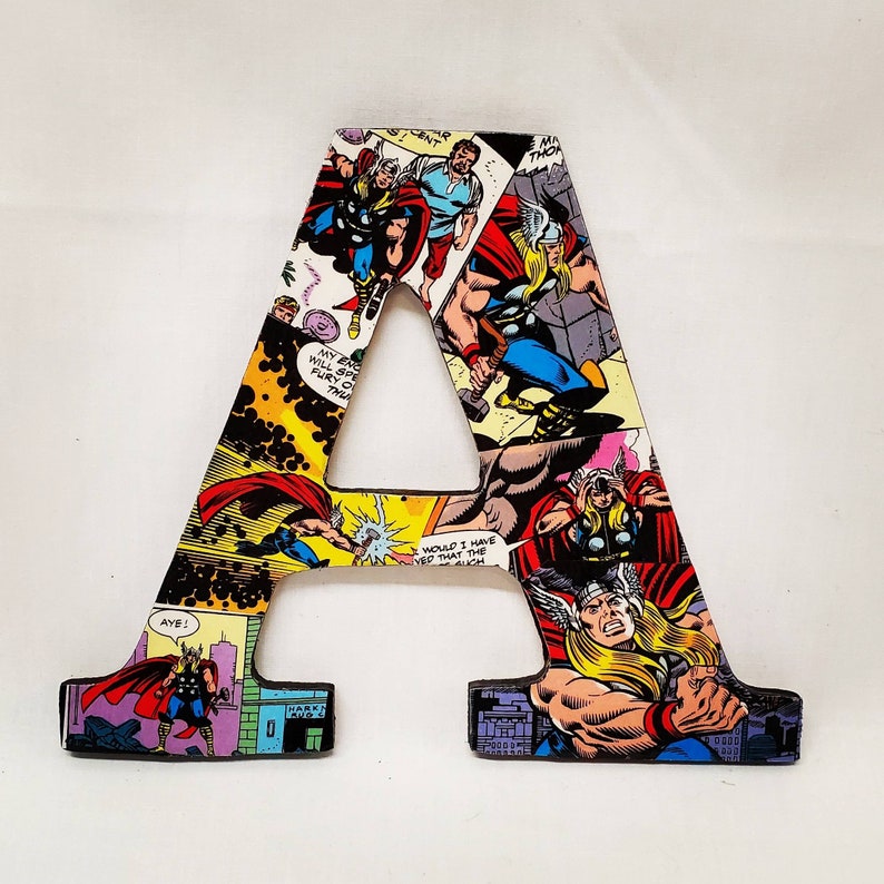 6 Superhero letters Custom wall letters wood names | Etsy