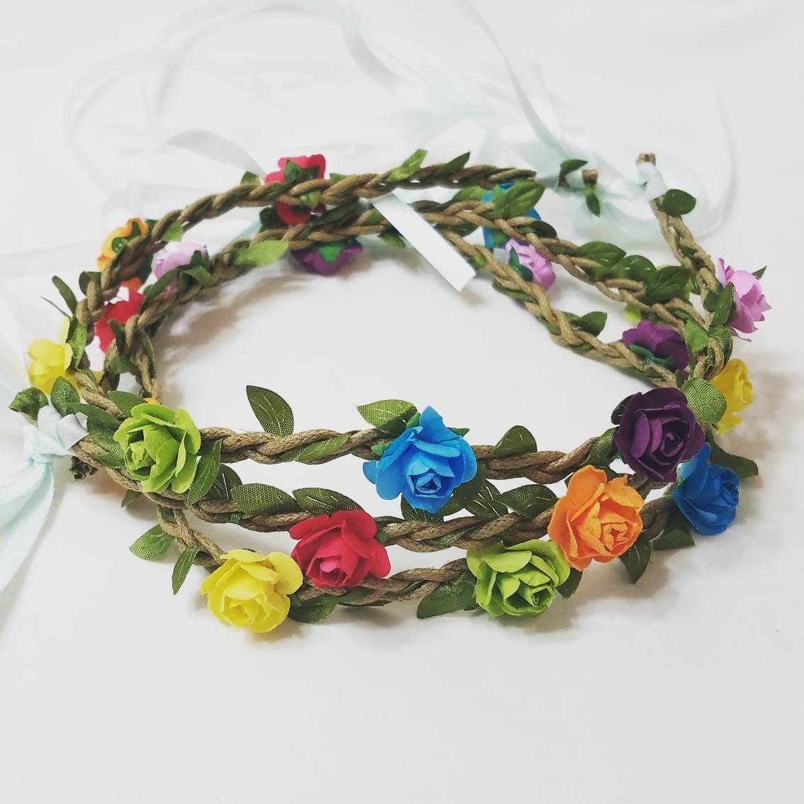 Lesbian Pride SAE99 Floral Flower Crown Stretch Headband 
