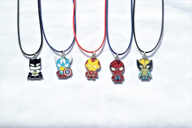 Superhero Necklaces Charm Necklace Boys necklace kids Etsy