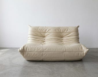 Ligne Roset Togo Loveseat – Michel Ducaroy Iconic Leather Sofa, Mid Century French Furniture