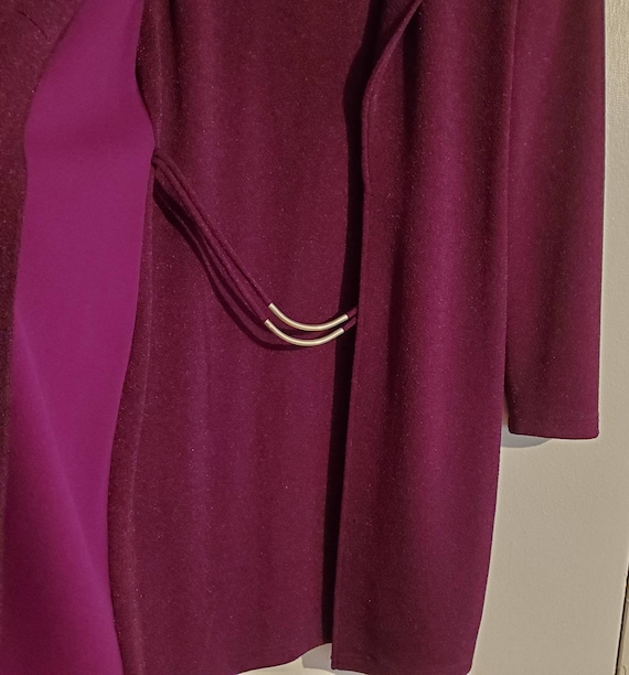 Vintage Maroon Dress with Attached Jacket.