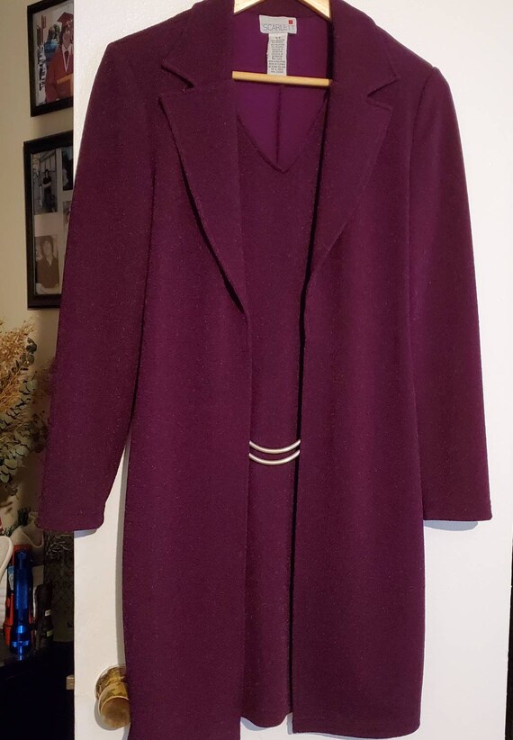 Vintage Maroon Dress with Attached Jacket. - image 2