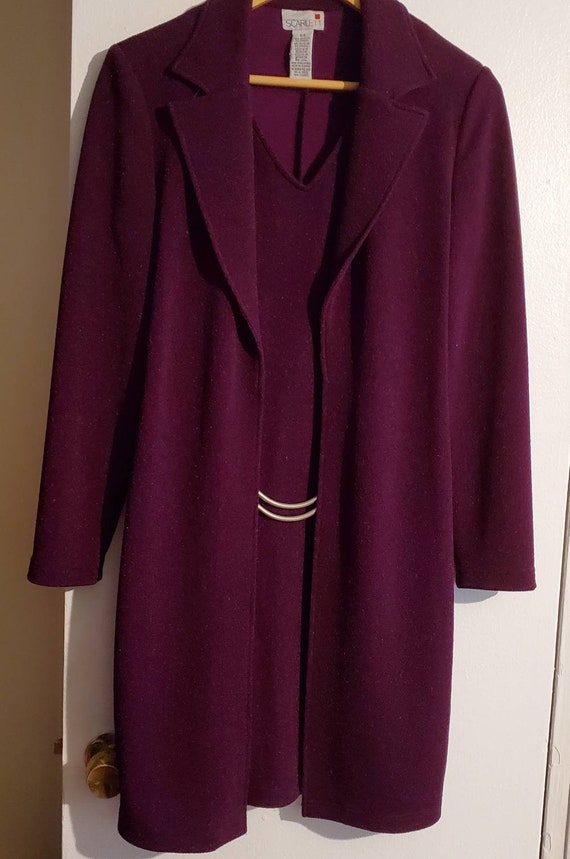 Vintage Maroon Dress with Attached Jacket. - image 3