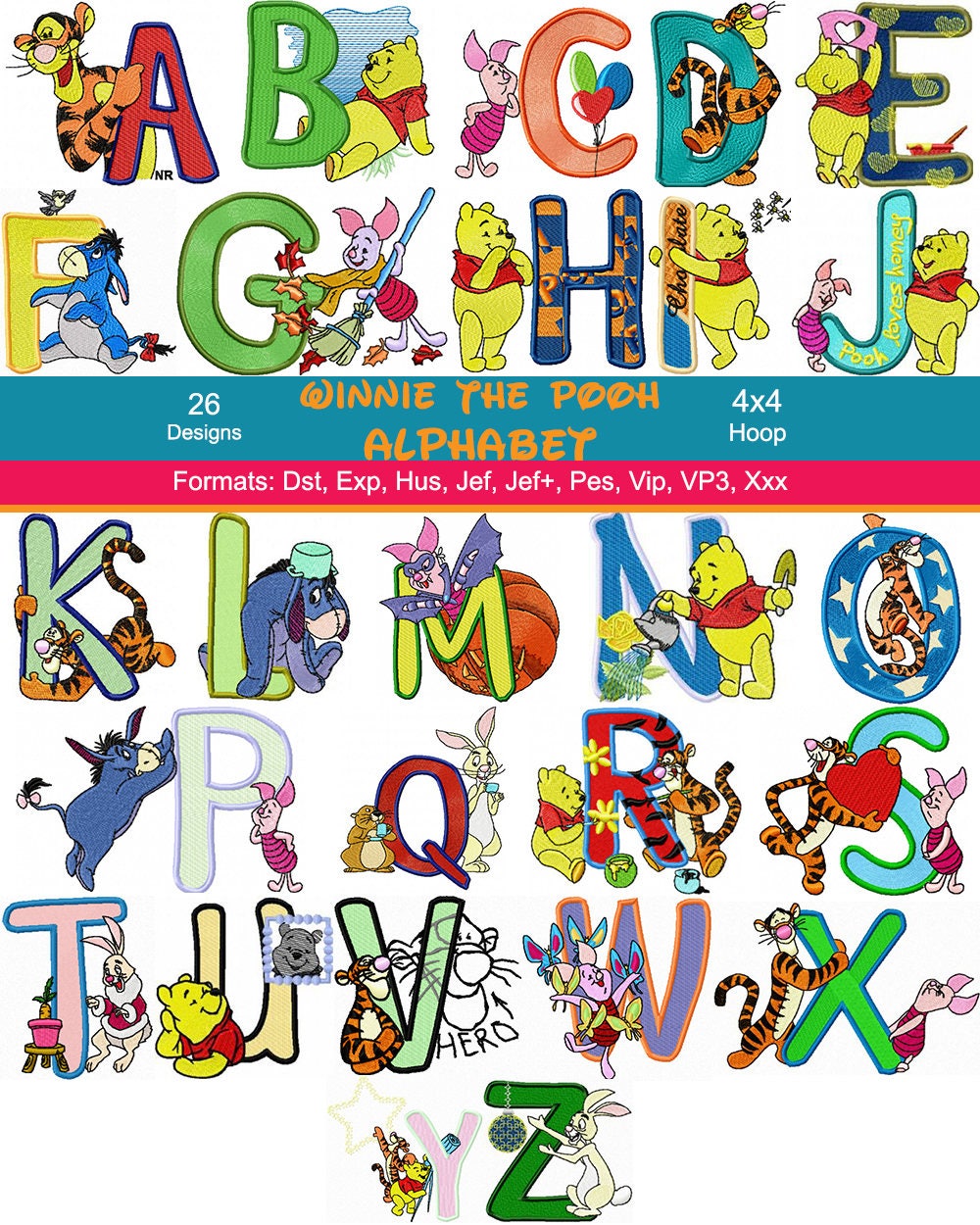 Winnie The Pooh Alphabet Poster Plus vrogue.co