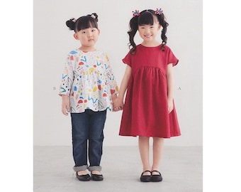 Girl's dress pattern - Blouse sewing pattern - Girl's blouse pattern - Long-sleeved blouse - Short-sleeved dress