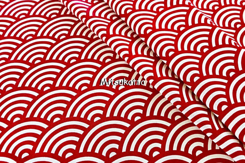 Japanese Retro 100/% Cotton Fabric Koi Print Traditional Kimono Material By Metre