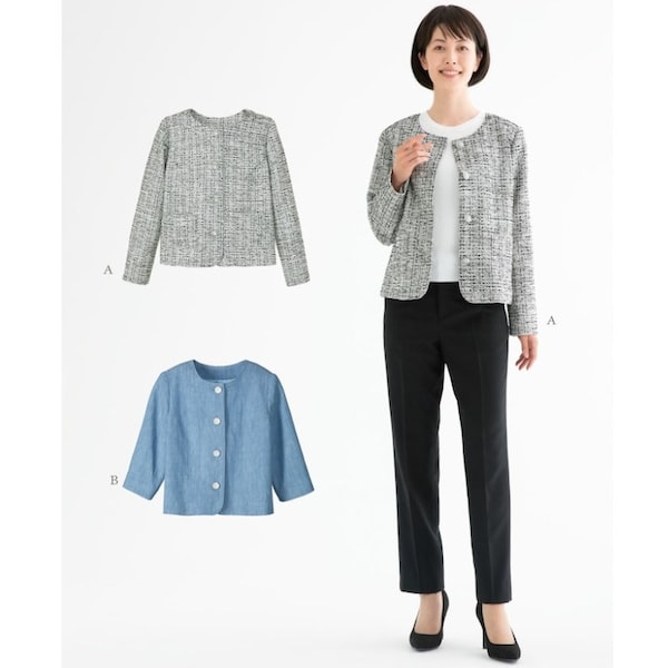 Sewing pattern collarless jacket - Women's short jacket