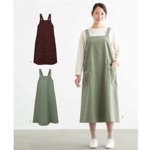 Beginner Pattern Dress Apron, Pinafore Apron, Dress with Pockets