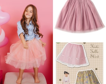 GIRL SKIRT PATTERN - Girls' sewing pattern - Girls' tulle skirt - Girls' ruffled skirt - Girls' dance petticoat - Beginner sewing pattern