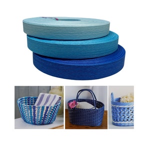 Japanese Craft Paper - Japanese Paper tape - Blue Paper Basketry - Blue Corrugated Cardboard - Kraft Paper band - By the meter