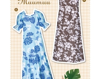 Sewing Pattern Women's Dress, Hawaiian Dress Pattern, Muumuu Dress Pattern,  Balloon Sleeve Dress - Hawaiian Clothing - Summer Dress