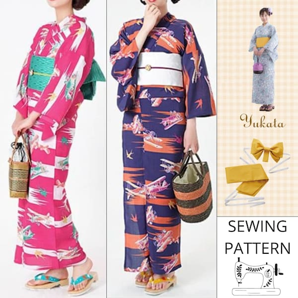 Sewing pattern Woman Yukata Kimono Obi belt