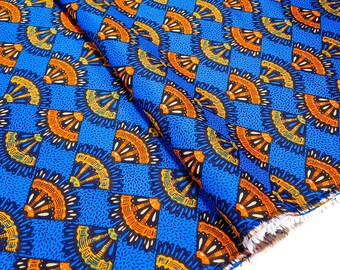Fabric by the meter - African pattern fabric - fan pattern fabric - Fabric by the yard - 175cm