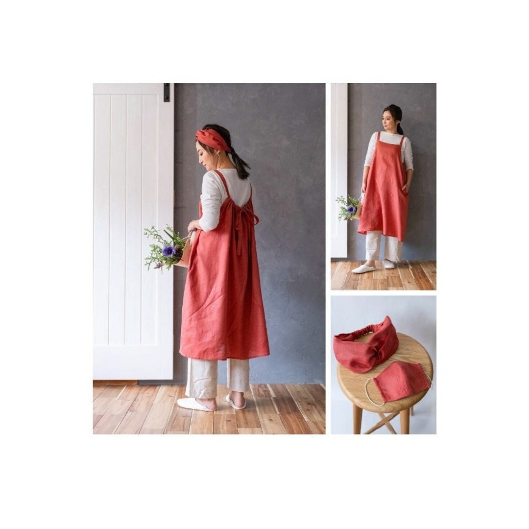 Beginner Sewing Pattern Apron Dress Pocket Apron Etsy