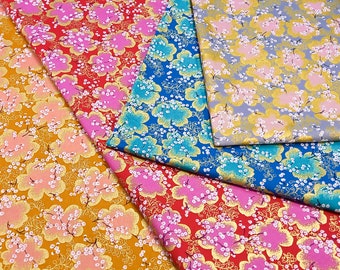 JAPANESE FABRIC by the Yard - Floral Japanese Fabric - Asian Fabric - Cherry Blossom