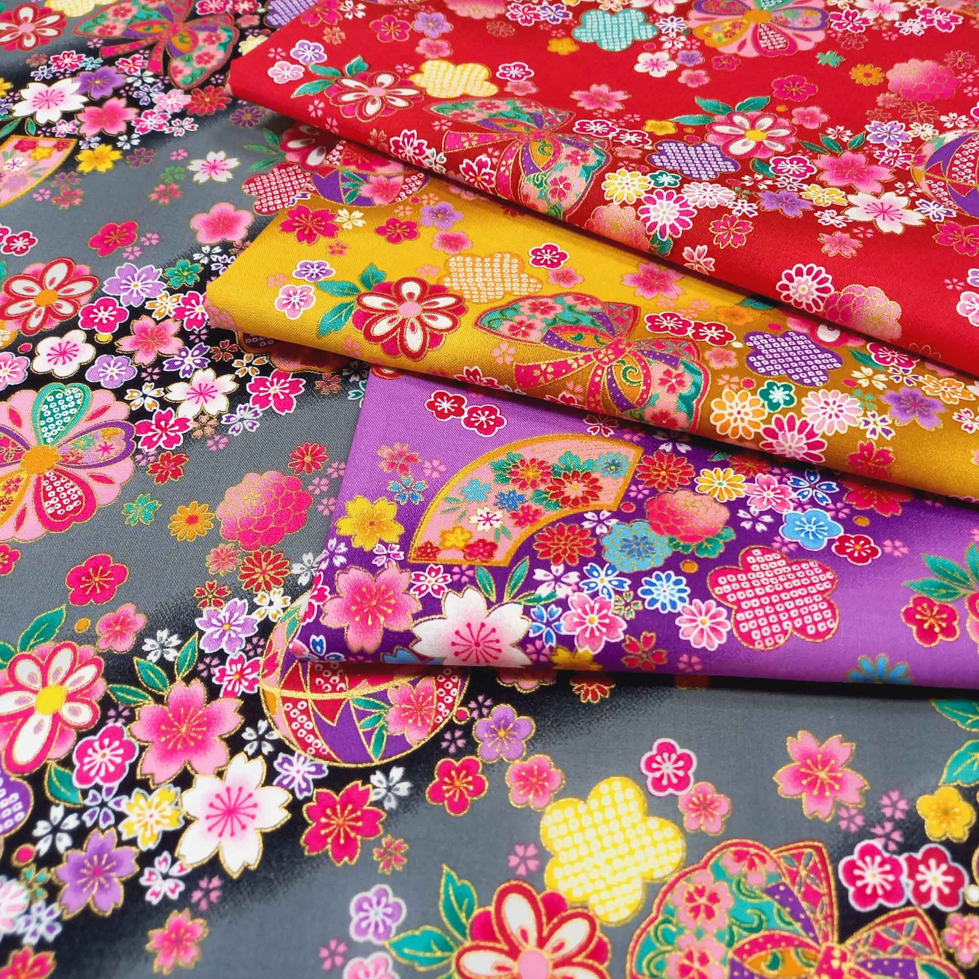 Japanese Fabric by the Yard Flower Butterfly Temari Ball Etsy