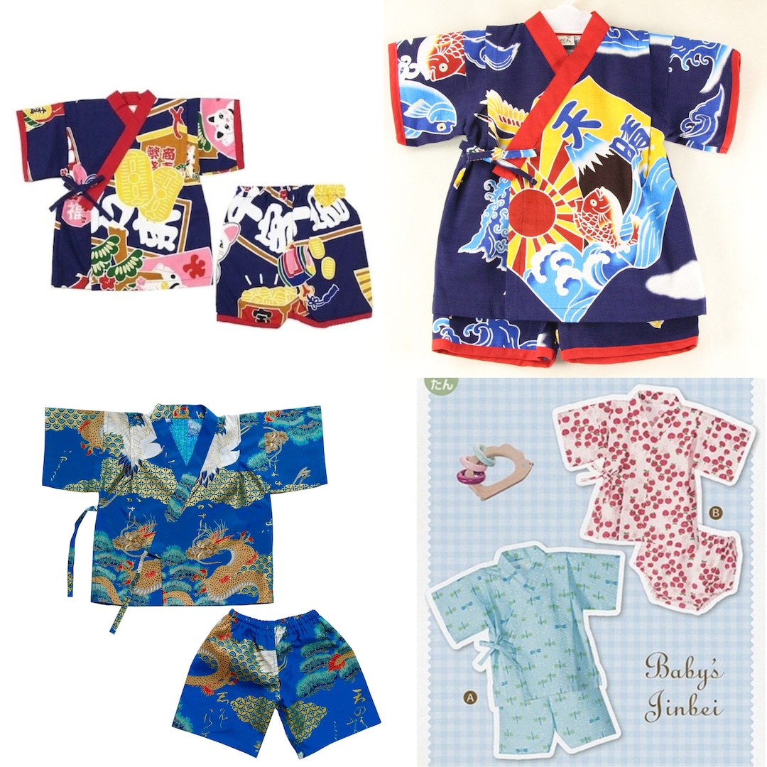 Japanese Sewing Pattern Jinbei Babies Pattern Kimono Shirt Baby Shorts